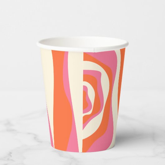 Ebb en Flow 4 - Roze, Sinaasappel en Crème Papieren Bekers (Rechts)