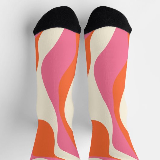Ebb en Flow 4 - Roze, Sinaasappel en Crème Sokken (Top)