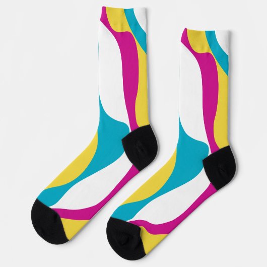 Ebb en Flow 4 - Turquoise, Geel, Roze en Wit Sokken (Links)