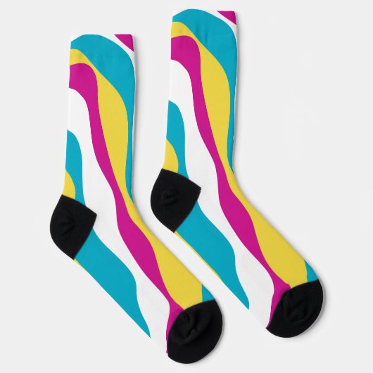 Ebb en Flow 4 - Turquoise, Geel, Roze en Wit Sokken (Rechts)