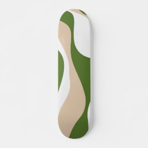 Ebb en Flow 4 - Wit, Zand en Palmgroen Skateboard