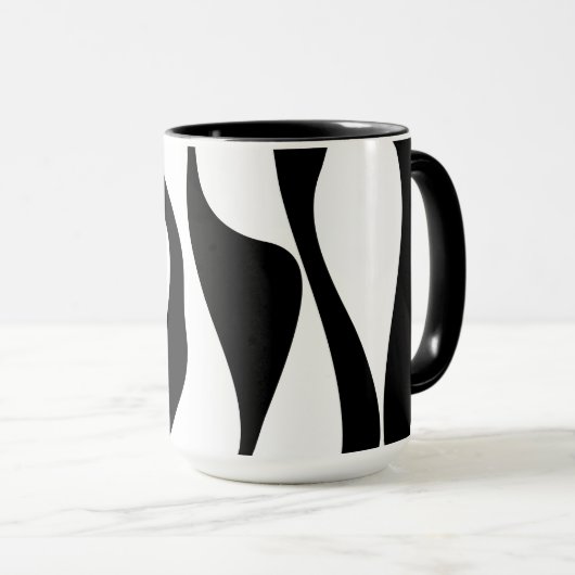 Ebb en Flow 4 - Zwart en wit Mok (Voorkant rechts)