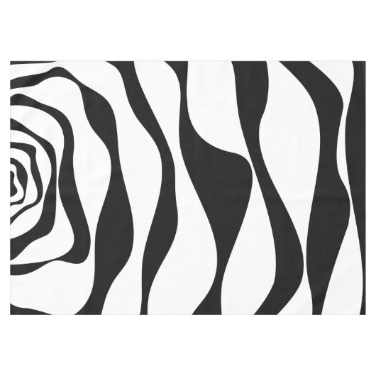 Ebb en Flow 4 - Zwart en wit Tafelkleed (Voorkant (Horizontaal))