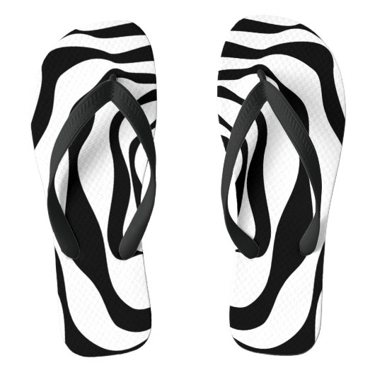 Ebb en Flow 4 - Zwart en wit Teenslippers (Voetbed)