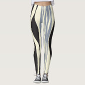 Ebb en Flow in zwart, grijs en crème Leggings (Voorkant)