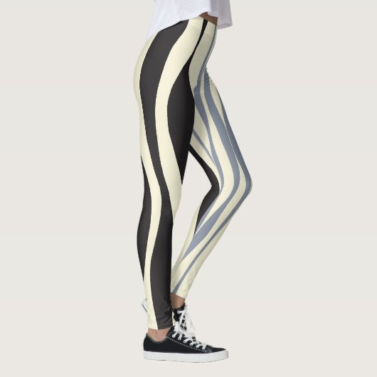 Ebb en Flow in zwart, grijs en crème Leggings (Rechts)
