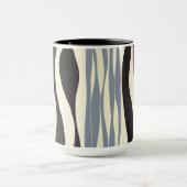 Ebb en Flow in zwart, grijs en crème Mok (Midden)