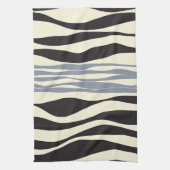 Ebb en Flow in zwart, grijs en crème Theedoek (Verticaal)