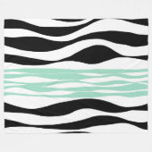 Ebb en Flow - Mint Green, White en Black Fleece Deken (Voorkant (Horizontaal))