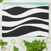 Ebb en Flow - Mint Green, White en Black Theedoek (Gevouwen)