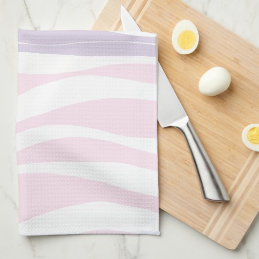 Ebb en Flow - Pastel Roze, Geel en Paars Theedoek (Quarter Fold)