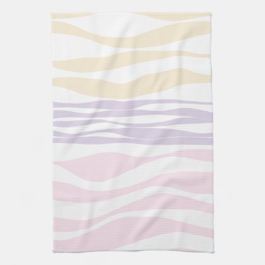 Ebb en Flow - Pastel Roze, Geel en Paars Theedoek (Verticaal)