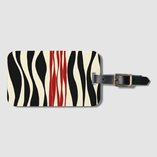 Ebb en Flow - Rood & Cream Bagagelabel (Voorkant (horizontaal))