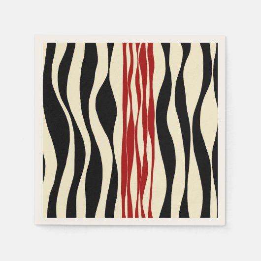 Ebb en Flow - Rood & Cream Servet (Voorkant)