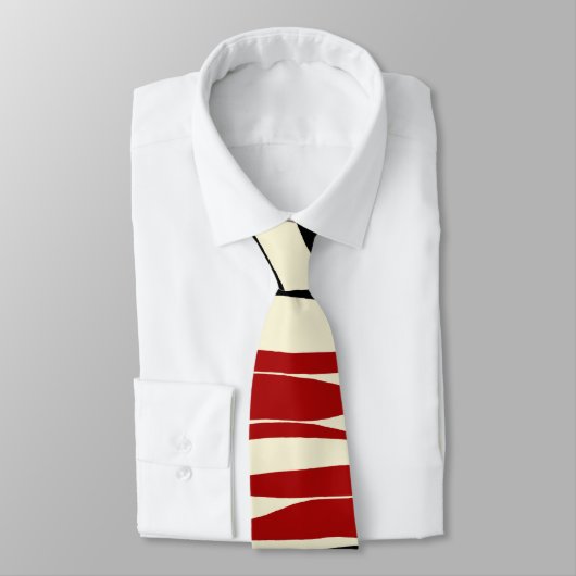 Ebb en Flow - Rood & Cream Stropdas (Gebonden)