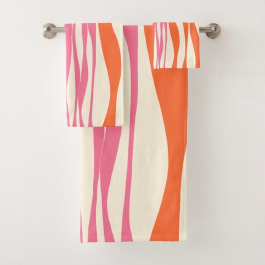 Ebb en Flow - Roze, Sinaasappel en crème Bad Handdoek (Insitu)