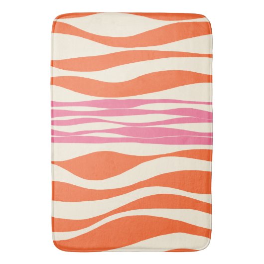 Ebb en Flow - Roze, Sinaasappel en crème Badmat (Voorkant Verticaal)