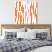 Ebb en Flow - Roze, Sinaasappel en crème Canvas Afdruk (Insitu (Slaapkamer))