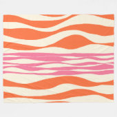Ebb en Flow - Roze, Sinaasappel en crème Fleece Deken (Voorkant (Horizontaal))