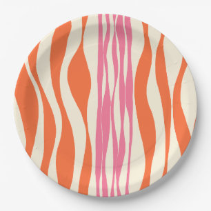 Ebb en Flow - Roze, Sinaasappel en crème Papieren Bordje