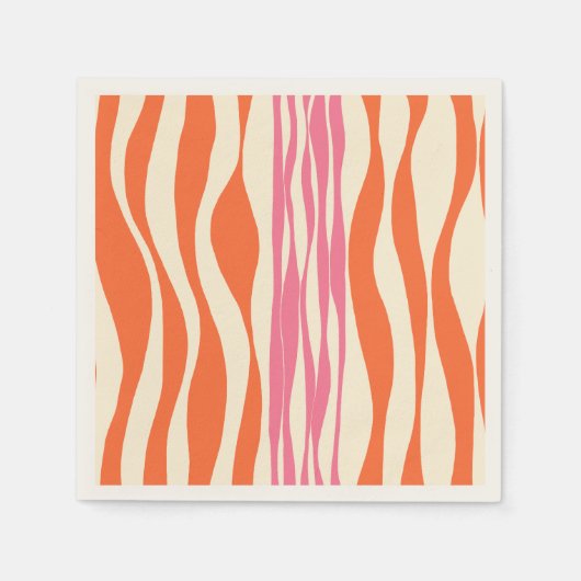 Ebb en Flow - Roze, Sinaasappel en crème Servet (Voorkant)