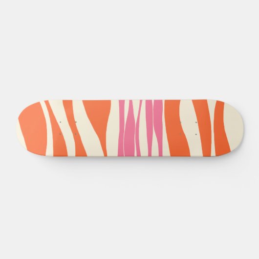 Ebb en Flow - Roze, Sinaasappel en crème Skateboard (Horizontaal)