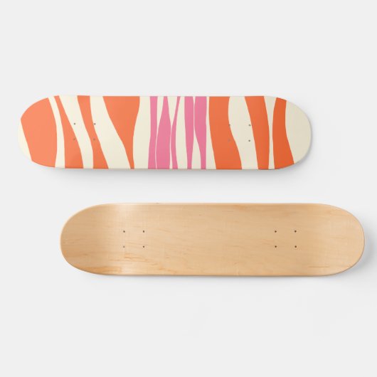 Ebb en Flow - Roze, Sinaasappel en crème Skateboard (Horizontaal)