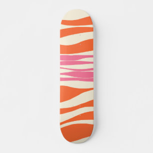 Ebb en Flow - Roze, Sinaasappel en crème Skateboard