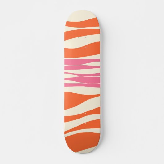 Ebb en Flow - Roze, Sinaasappel en crème Skateboard (Voorkant)