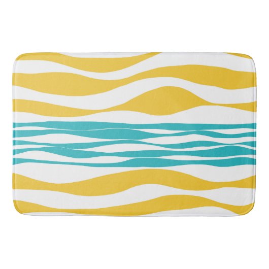 Ebb en Flow - Turquoise & Yellow Badmat (Voorkant)