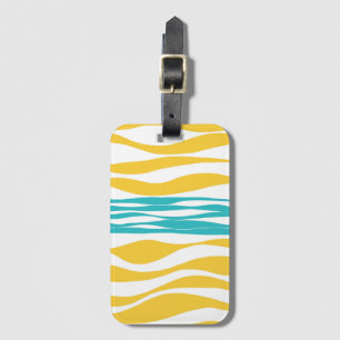 Ebb en Flow - Turquoise & Yellow Bagagelabel