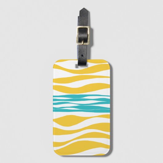 Ebb en Flow - Turquoise & Yellow Bagagelabel (Voorkant (verticaal))