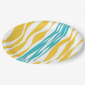 Ebb en Flow - Turquoise & Yellow Papieren Bordje (Gekanteld)