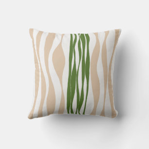 Ebb en Flow - Wit, Zand en Palmgroen Kussen