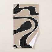 Ebb et flux 2 en Taupe, noir et blanc (Serviette à main)