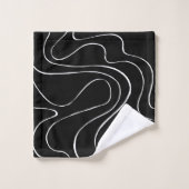Ebb et flux 2 - Noir sur blanc (Gant de toilette)