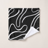 Ebb et Flux 2 - Noir sur l'ensemble de serviettes (Gant de toilette)