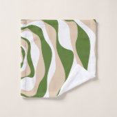 Ebb et flux 4 - Blanc, Sable et Palm Green (Gant de toilette)