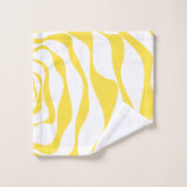 Ebb et flux 4 en citron jaune et blanc (Gant de toilette)