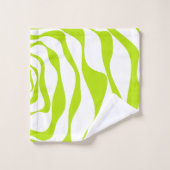 Ebb et flux 4 en Lime vert et blanc (Gant de toilette)