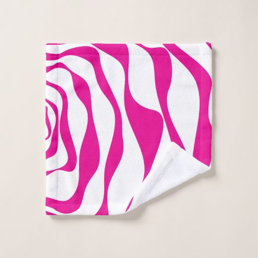 Ebb et flux 4 en Magenta et Blanc (Gant de toilette)