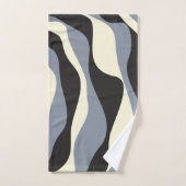 Ebb et flux 4 en noir, gris et crème (Serviette à main)