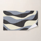 Ebb et flux 4 en noir, gris et crème (Serviette à main)