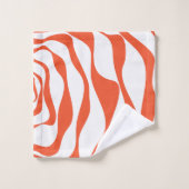 Ebb et flux 4 en orange et blanc (Gant de toilette)