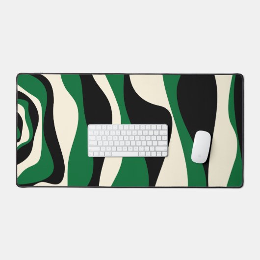 Ebb et flux 4 en vert, crème et noir (Clavier et souris)