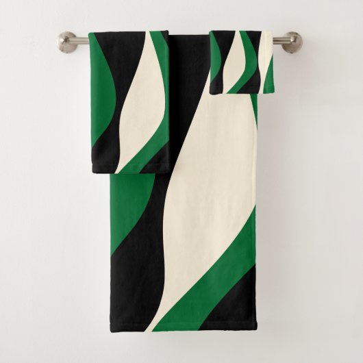 Ebb et flux 4 en vert, crème et noir (En situation)