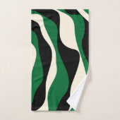 Ebb et flux 4 en vert, crème et noir (Serviette à main)