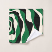 Ebb et flux 4 en vert, crème et noir (Gant de toilette)