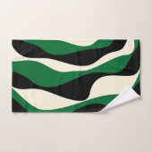 Ebb et flux 4 en vert, crème et noir (Serviette à main)