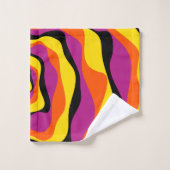 Ebb et flux 4 - Noir, rose, orange et jaune (Gant de toilette)